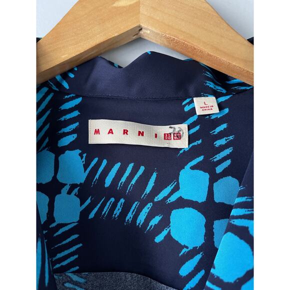 NEW‎ Marni Uniqlo Collaboration Oversized Open Collar Shirt Size Large - Picture 4 of 7
